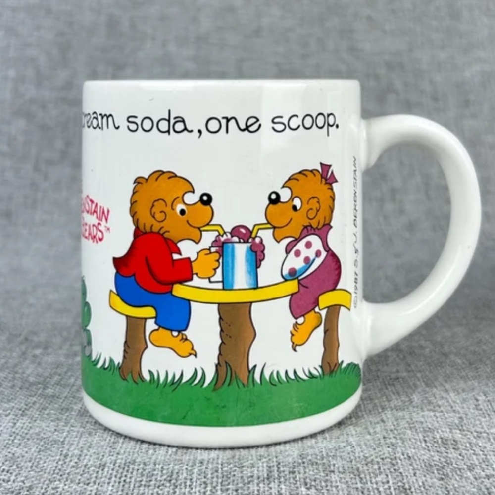 BERENSTAIN BEARS Vintage Coffee Mug Picnic Princess House Ceramic Cup 1980s